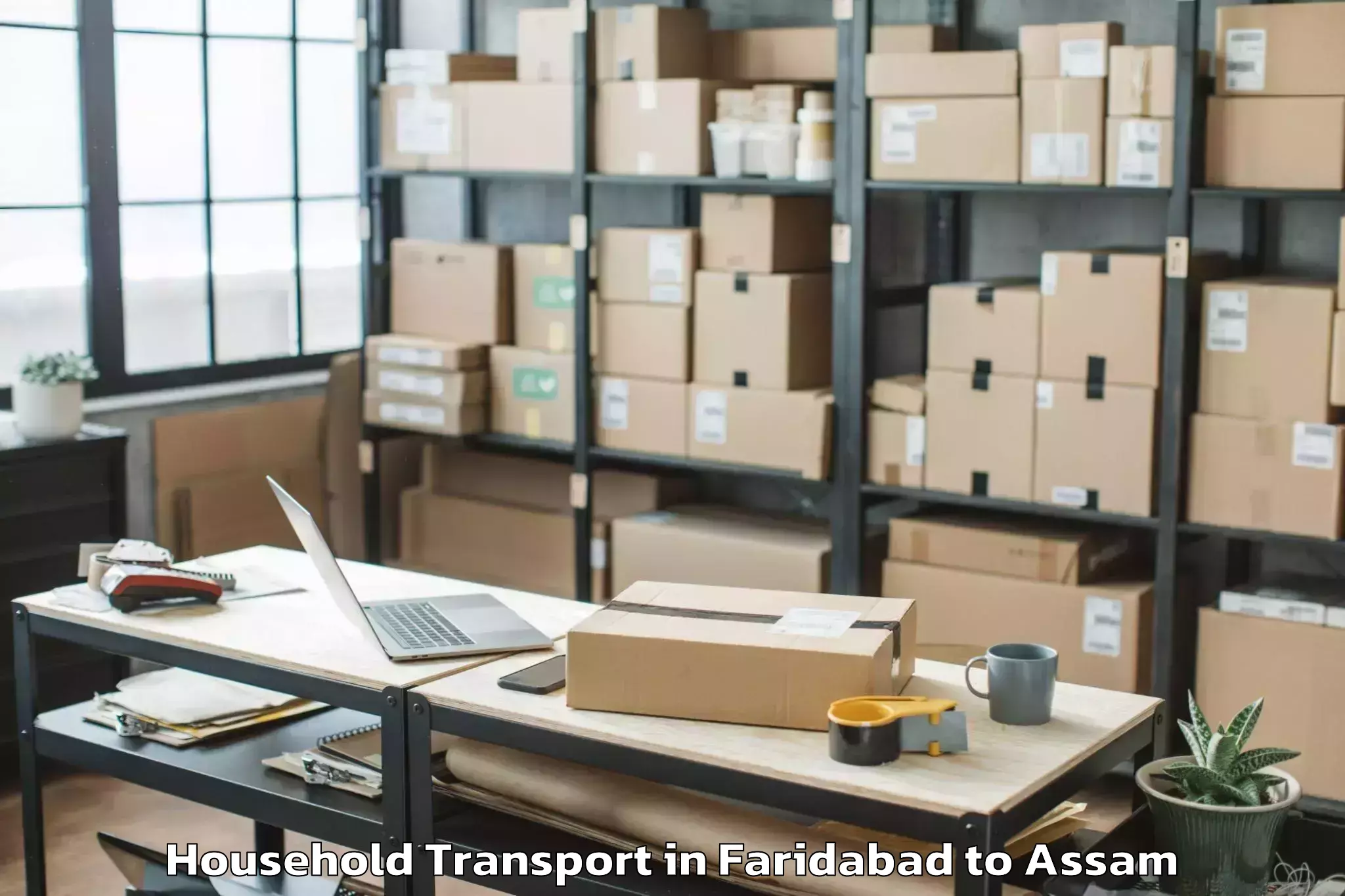 Easy Faridabad to North Lakhimpur Household Transport Booking